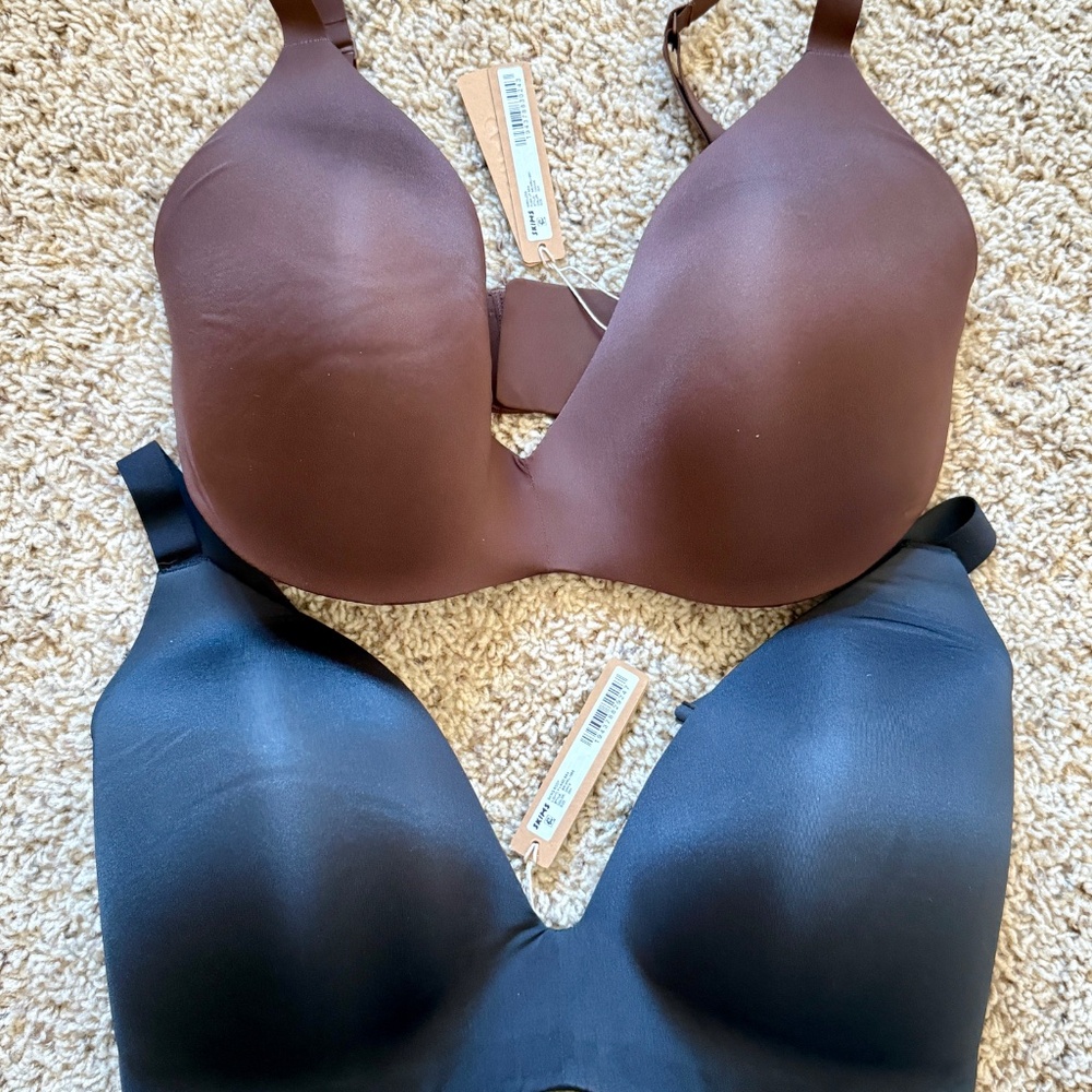 SKIMS Brown and Black Bras